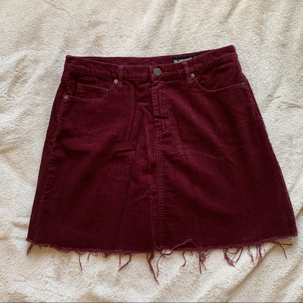 Maroon Corduroy Jean Skirt